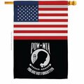 Guarderia 28 x 40 in. US POW & MIA House Flag with Armed Forces Service Double-Sided Vertical Flags  Banner GU3872994